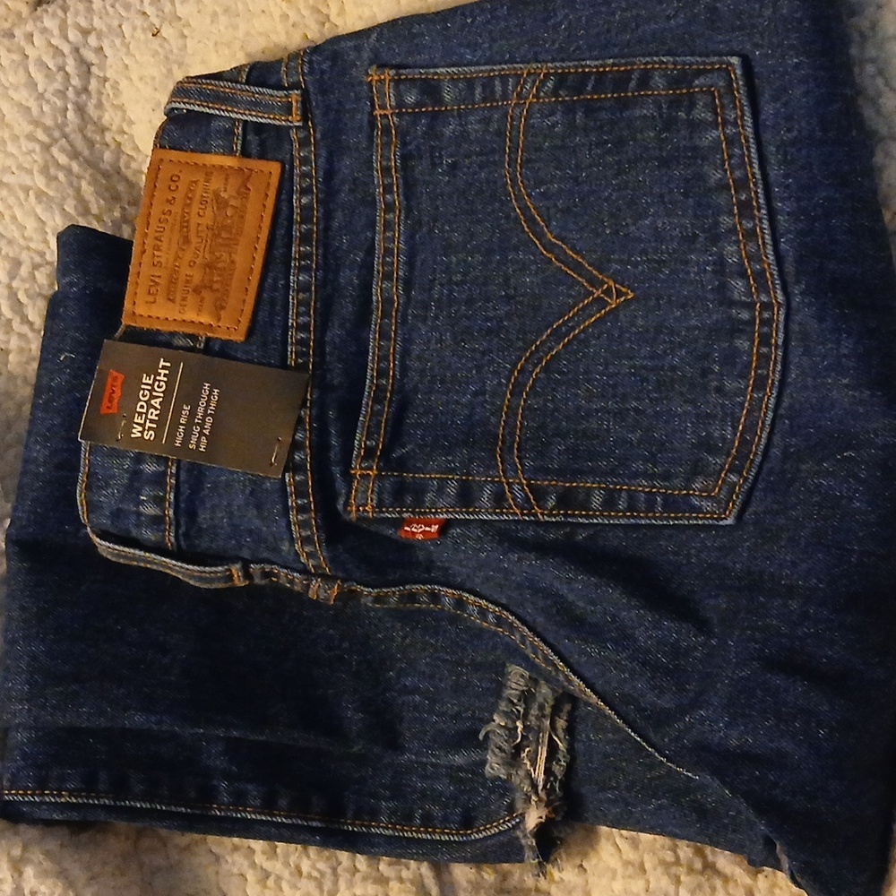 Levi's Blue Denim Wedgie Straight Jeans 29x26 NWT - Picture 6 of 9